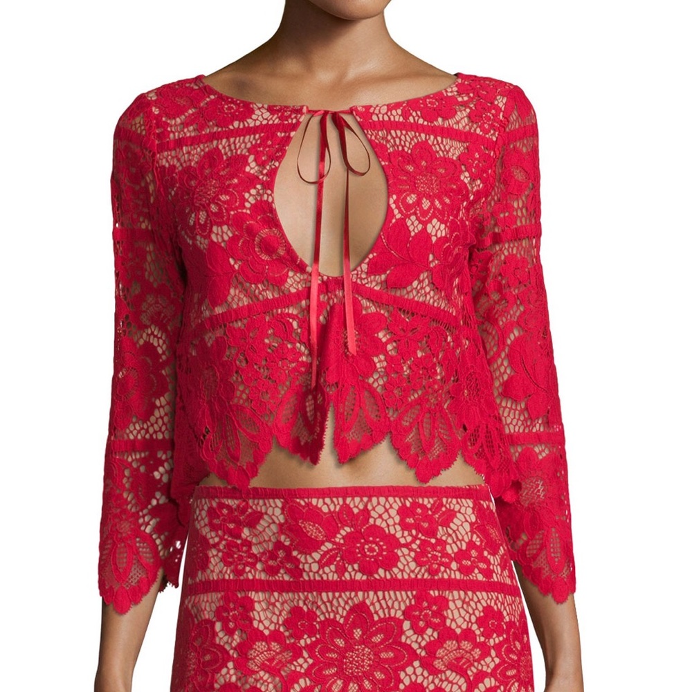For Love and Lemons Gianna Lace Top size L NWT